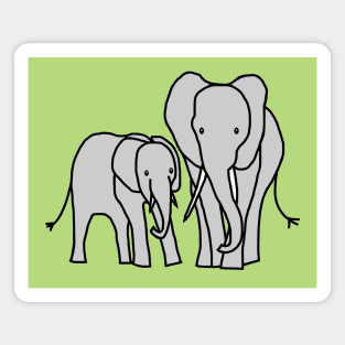 Little Elephant and Big Elephant Magnet